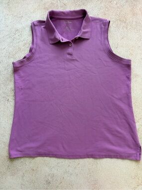 L.L. Bean Sleeveless Polo Tank Top in Mauve Purple